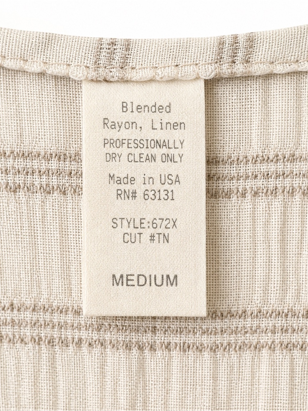 Linen Blend Matching Set Vest/Maxi Skirt Made in USA-Boho-Neutral-Striped Medium - Picture 11 of 11